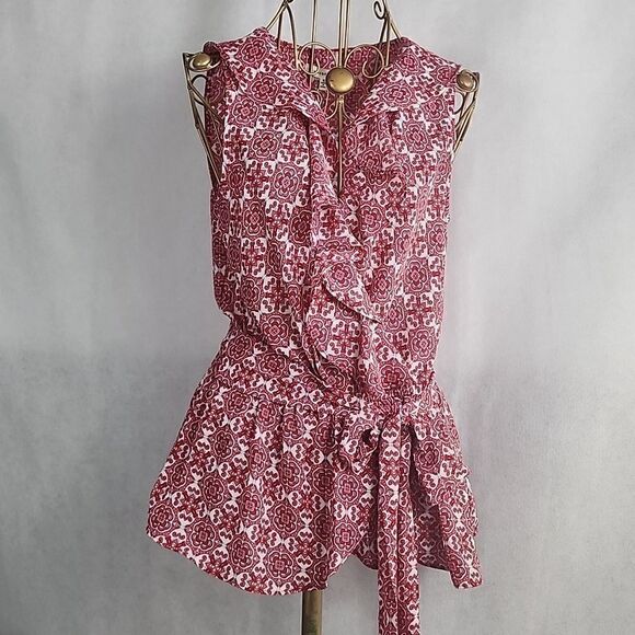 Euro Summer Size S Ruffle Tie Top - Picture 1 of 7
